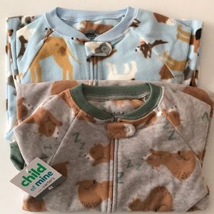 NWT- Carter’s “Child of Mine” fleece footed pajamas, 2Pack, Size 4T